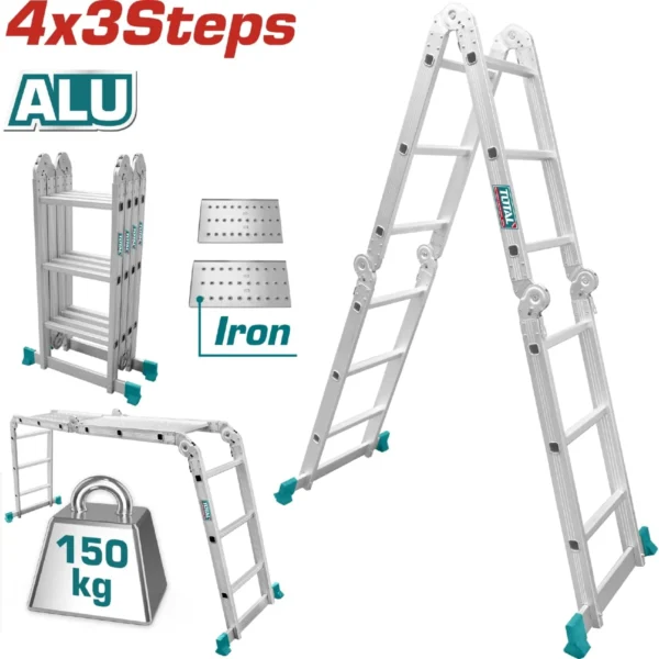 ESCALERA ARTICULADA DE 4 SEGMENTOS TOTAL THLAD04431