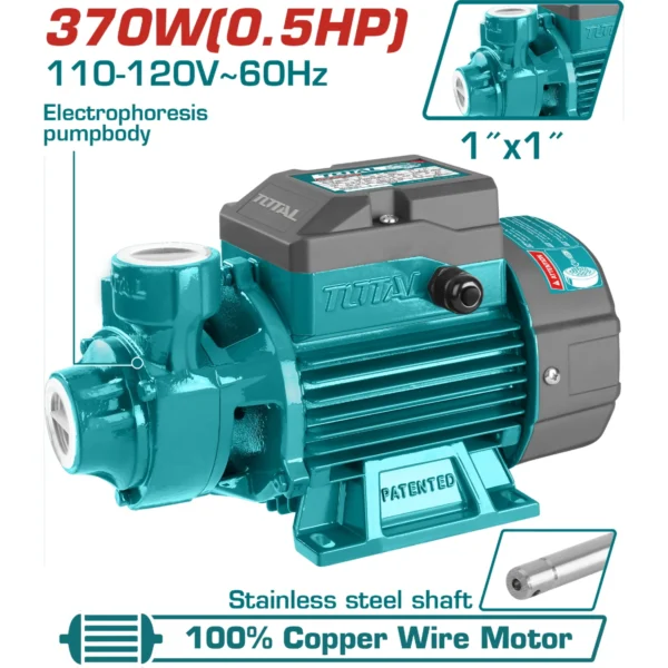 BOMBA P/AGUA DE 1/2 HP. 370 W. PERIFERICA TOTAL UTWP13706