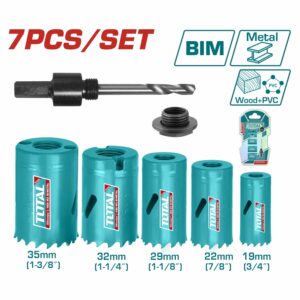BROCA SIERRA BIMETALICA EN SET DE 7 PZS (3/4"- 1-3/8") TOTAL TACSH1071