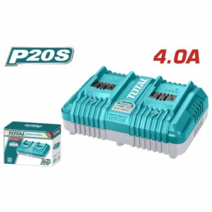 CARGADOR DOBLE P/ BATERIA DE 20 VOLT. 4.0 AH TOTAL UTCLI2034