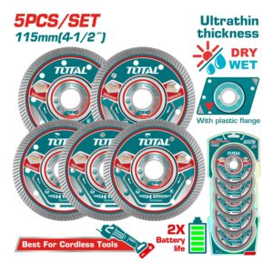 DISCO DIAMANT. DE 4-1/2''x 7/8''x 10MM. TURBO SET DE 5 PZS. TOTAL TAC511155