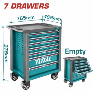 CAJA P/ HERRAMIENTAS C/ RUEDAS MET. 765x 465x 812 MM. DE 7 NIVELES TOTAL THRC01071