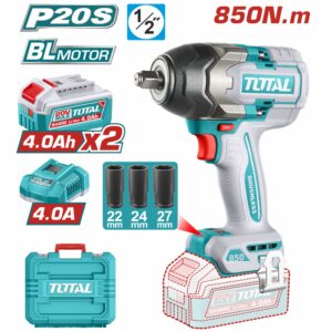 PISTOLA DE IMPACTO INALAMB. 20 V. 1/2'' 850NM. 2BAT+CARG TOTAL UTIWLI2085