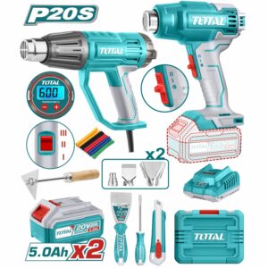 PISTOLA DE CALOR INALAMB. 20 V.+PISTOLA DE CALOR 1600 W. TOTAL UTOSLI250801