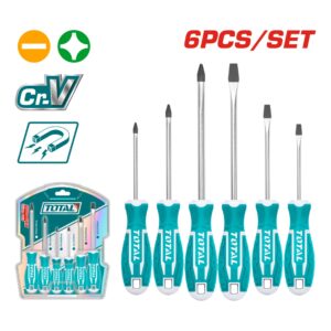 DESARMADOR DE 6 PIEZAS INDUSTRIAL TOTAL THT250606