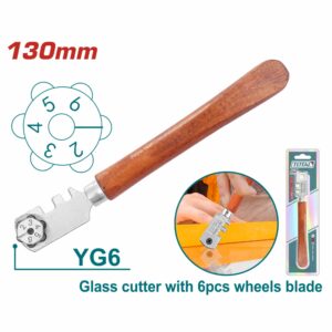 CORTA VIDRIO M/ DE MADERA 130 MM. TOTAL THT561301