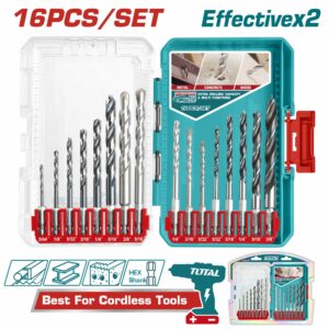 BROCAS P/METAL+CONCRETO+MADERA SET 16 PZAS. TOTAL UTACSDL11608