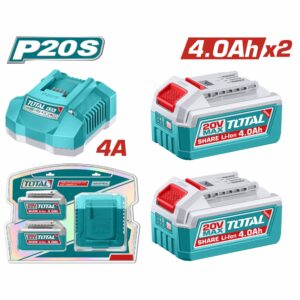 BATERIA DE 4.0 Ah 20 V. 2 PZS.+ CARGADOR C/ RAPIDA 4 AMP. 110- 120 V. TOTAL UTFBCPK2013