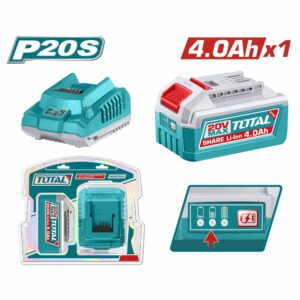 BATERIA DE 4.0 Ah 20 V. + CARGADOR C/ RAPIDA 2 AMP. 110- 120 V. TOTAL UTFBCPK1012