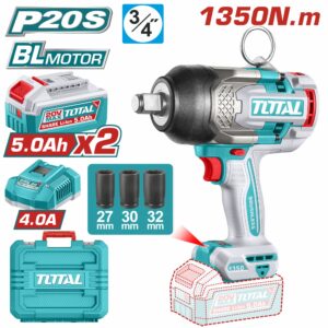 PISTOLA DE IMPACTO INALAMB. 20 V. 3/4'' 1350NM. 2 BAT+CARG TOTAL UTIWLI20135
