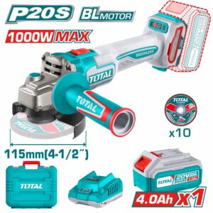 PULIDORA INALAMB. DE 4-1/2'' 20 V. (1200 W.) BAT 4.0 Ah+DISC. TOTAL UTAGLI2211531