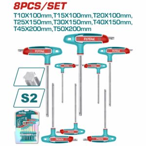 LLAVES TORX DE 8 PZS. TIPO ''T'' T75-T200 TOTAL THHW80836