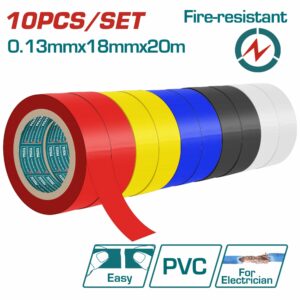 TAPE ELECTRICO MULTI COLOR DE 0.13MM.x 18MM.x 20MT. TOTAL THPET1013