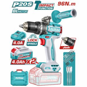 TALADRO INALAMB. 1/2'' 20 V. 2BAT 4.0AH.+CARG.TOTAL UTIDLI209686