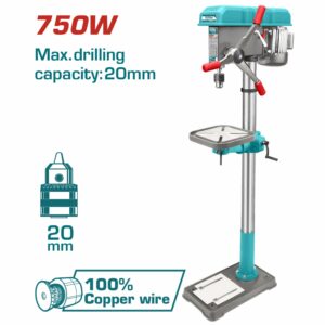TALADRO DE BANCO DE 750 W. 120V. 250-3840RPM. 16 VELOCIDADES TOTAL UTDP207505