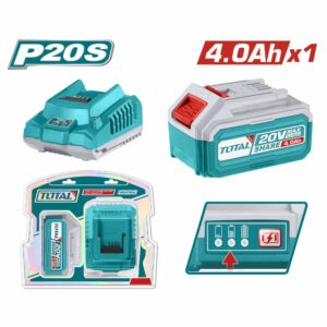 BATERIA DE 20 V. 4.0 Ah + CARGADOR C/ RAPIDA TOTAL UTFBCPK1214