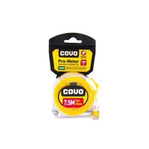 CINTA METRICA DE 7.5 MT. 25 FT. x 25 MM. TRANSP. ANCHA COVO A145-9MT057525