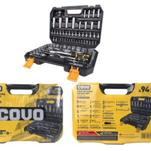 RATCH DE 1/2'',1/4" ESTUCHE DE 94 PZAS. COPAS COVO CV- SWS2-94PCS