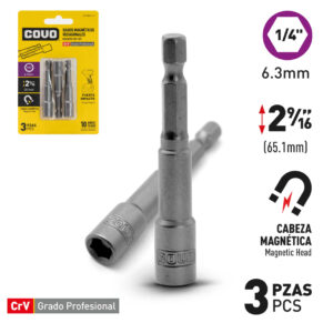 COPA GOLOSO DE 1/4'' (3PZS) BLISTER COVO CV-MNS-1-4
