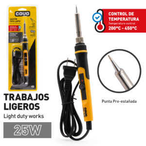 CAUTIL DE 25 W. T/ LAPIZ TEMP. REGULABLE EN BLISTER COVO CV-SI-25TM