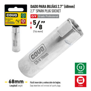 COPA DE 16 MM.x 3/8''C/ EXTENSION 6" GIRATORIA P/ CHISPERO COVO CV-SSPV58-6
