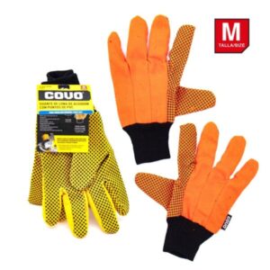 GUANTE ANTI DERRAPE AMARILLO Y NEGRO ''M'' COVO CV-GO-01