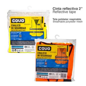 CHALECO DE SEGURD. VERDE/ NARANJA BLISTER COVO CV-SV-1
