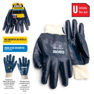 GUANTE P/SOLVENTES ALGODÓN + NITRILO AZUL COVO CV-GL-7