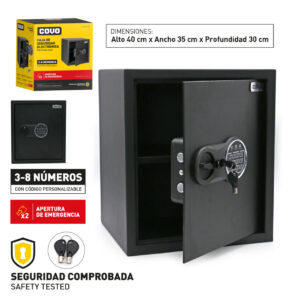 CAJA FUERTE DIGITAL 40x 35x 30 CM. C/ NEGRO COVO CV-SFB- 4035