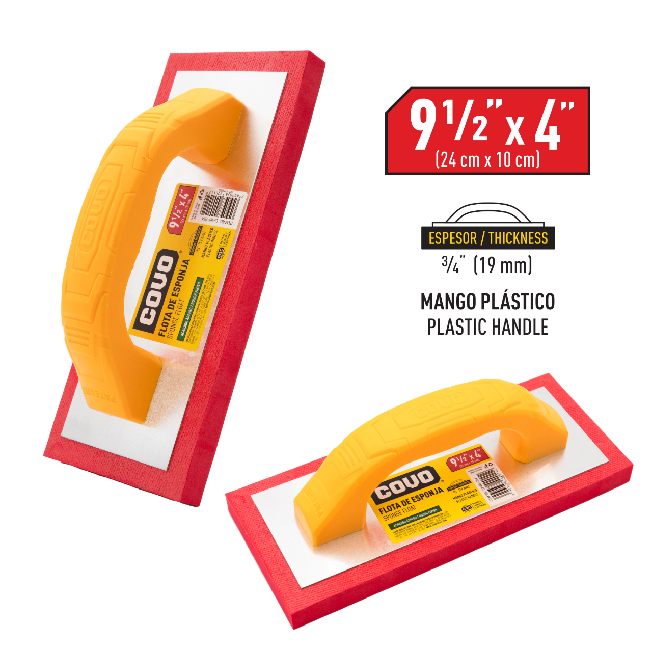 LLANA ESPONJA MARINOLA 9-1/2''x 4'' M/ PLAST. COVO CV-WF- 954T