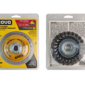 CEPILLO CONICO ENTORCHADO DE 4'' BLISTER COVO CV-WB- MT04