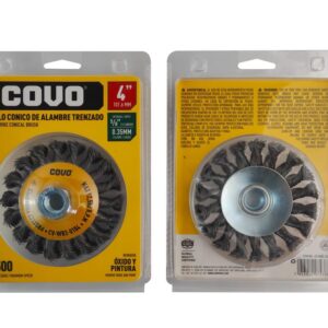 CEPILLO DE ALAMBRE P/TALADRO EN SET DE 4PZS. BLISTER COVO CV-WWB2-4PC