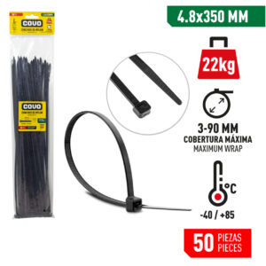 SUNCHO 4.8 MM.x 350 MM. NEGRO COVO CV-CT-48350-B