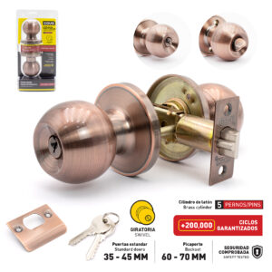CERRADURA DE POMO PARA PUERTA COVO DL-6871B-AC