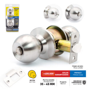 CERRADURA DE POMO PARA PUERTA COVO DL-3872BK-SS