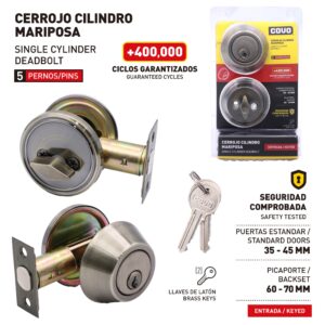 CERRADURA CILINDRO MARIPOSA P/ PUERTA COVO D-101B-AB