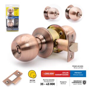 CERRADURA DE PELOTA BRONCE ANTIGUO BLISTER COVO DL- 3872BK-AC