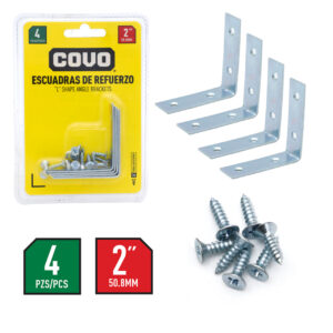 ANGULO ESQUINERO DE 1-1/2'' 4 PZS. EN BLISTER COVO CV- MPA-2