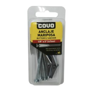 PERNO CON MARIPOSA 1/8''x 3'' SET COVO CV-TB-1-8-3
