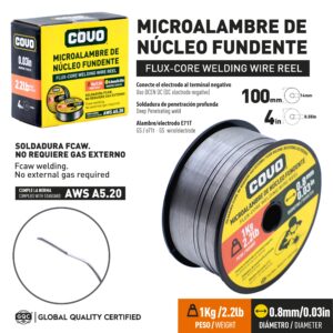 MICROALAMBRE NUCLEO FUNDENTE 0.8MMx 1KG.SOLD. SIN GAS COVO CV-MIC-1KG