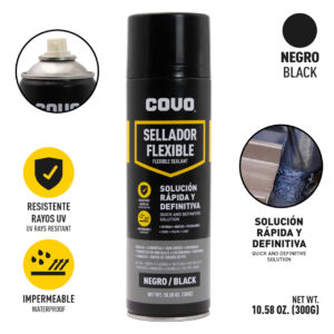 SPRAY SELLADOR FLEXIBLE NEGRO COVO CV-SA450ML-BK