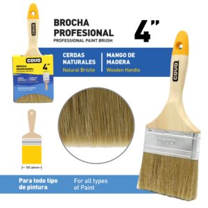BROCHA DE 4'' BLANCA M/ MADERA COVO CV-PRW-4W