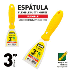 ESPATULA DE 3'' M/ PLASTICO AMARILLA COVO CV-PK2-3