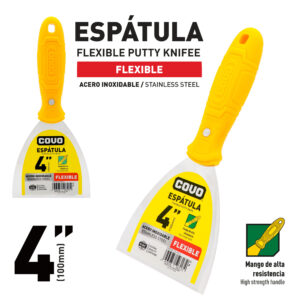 ESPATULA DE 4'' M/ PLASTICO AMARILLA COVO CV-PK2-4