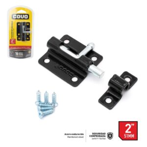 PASADOR DE 2'' NEGRO CUADRADO BLISTER COVO CV-DB-1103- 2