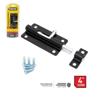 PASADOR DE 4" NEGRO CUADRADO BLISTER COVO CV-DB-1103- 4