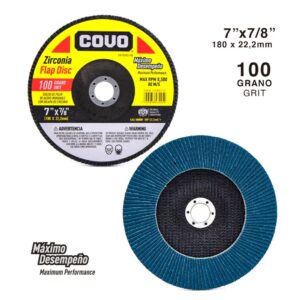 DISCO FLAP DE 7''x 7/8'' No.100 COVO CV-FD180-100