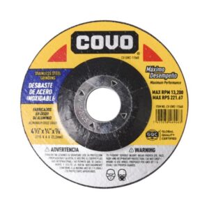 DISCO P/ DESBASTE MET. DE 4-1/2''x1/4''x7/8'' INOX. COVO CV- GW2-1156B