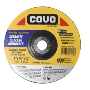 DISCO P/ DESBASTE MET. DE 7''x1/4''x7/8'' INOX. COVO CV-GW2- 1806B