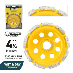 DISCO DIAMANT. 4-1/2'' P/ PULIR CONCRETO CONICO COVO CV- GD-5115